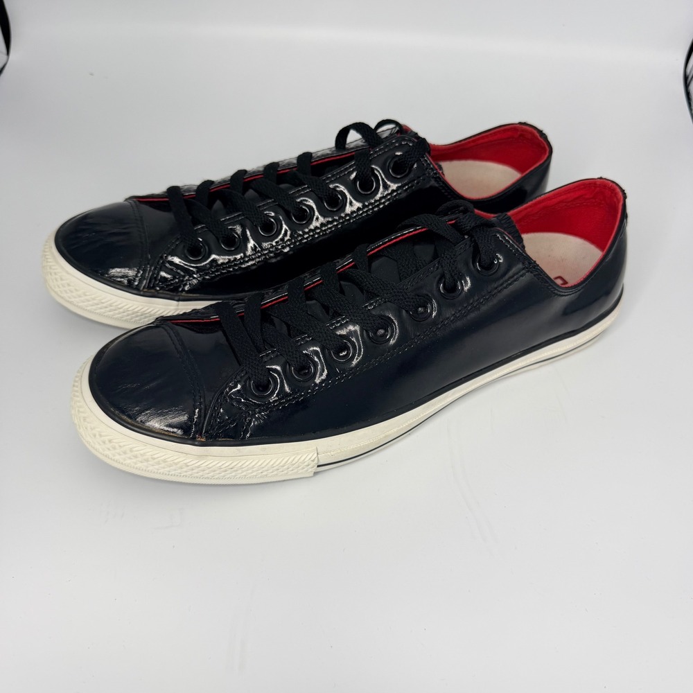Converse Chuck Taylor All Star Black Patent Leather Low Top Sneakers 111133